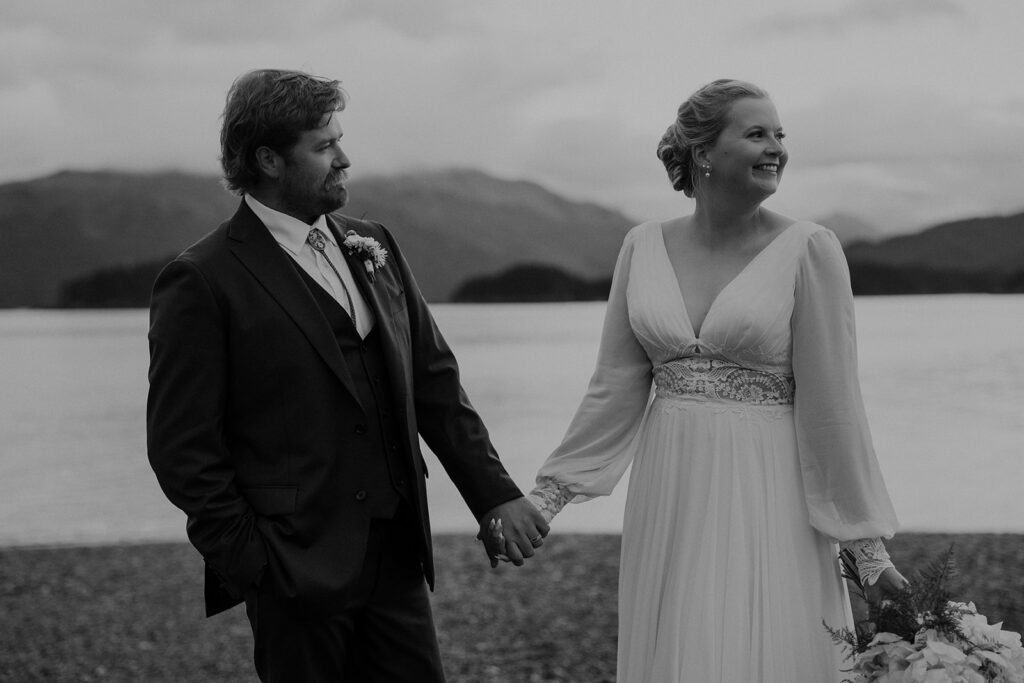 Between Beaches, Alaska elopement ceremony