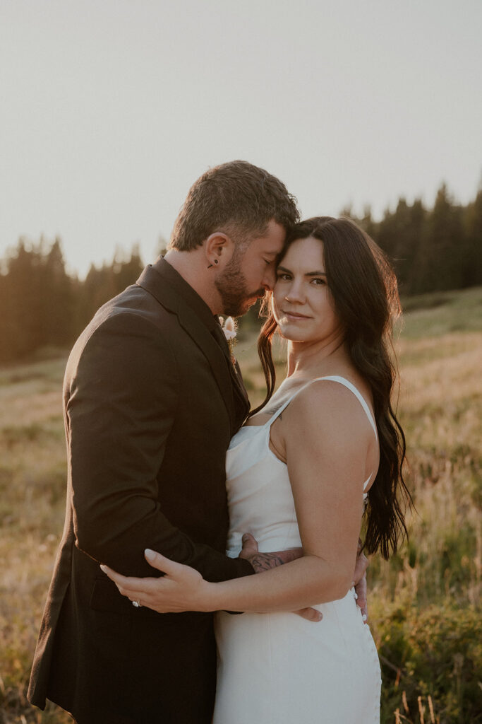 Sunset elopement portraits in Colorado