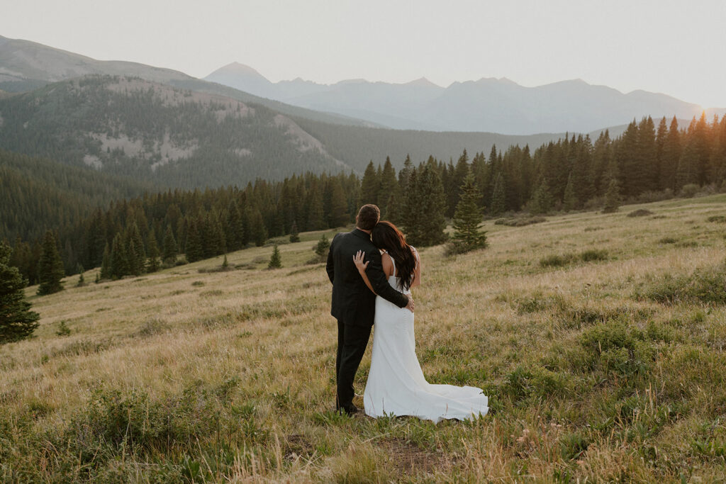 Sunset elopement portraits in Colorado