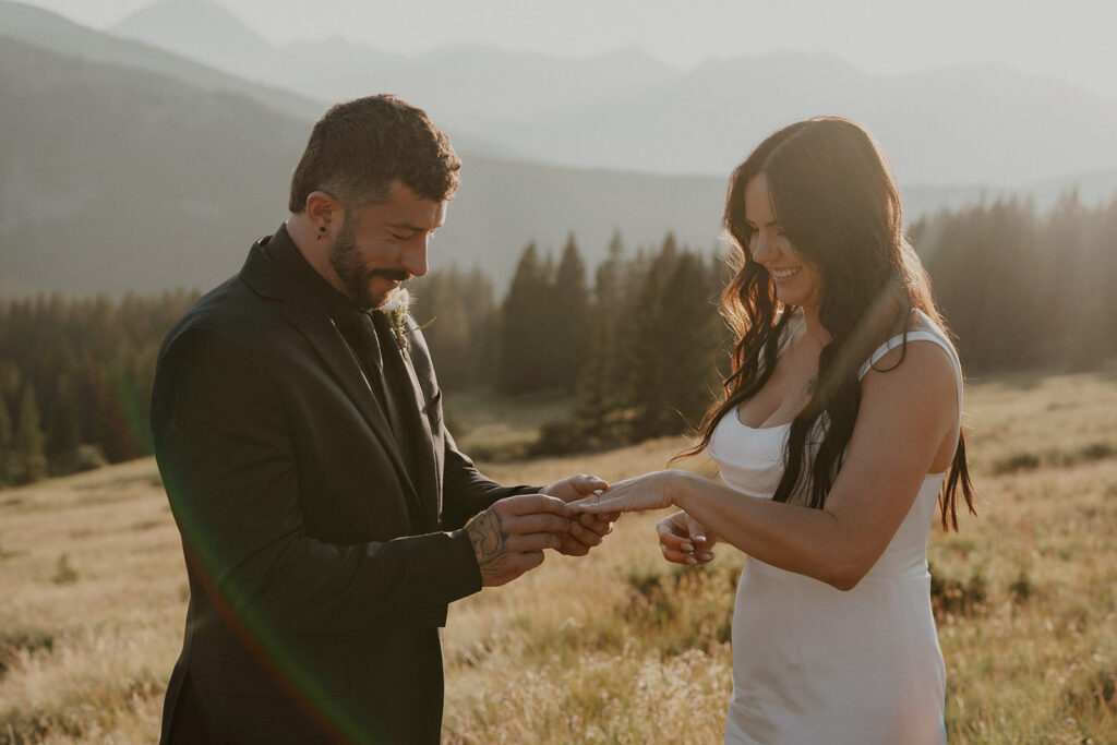 Breckenridge elopement ceremony in the summer