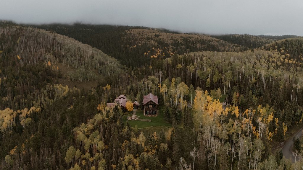 Drone photos of rainy mountains in Telluride, Colorado