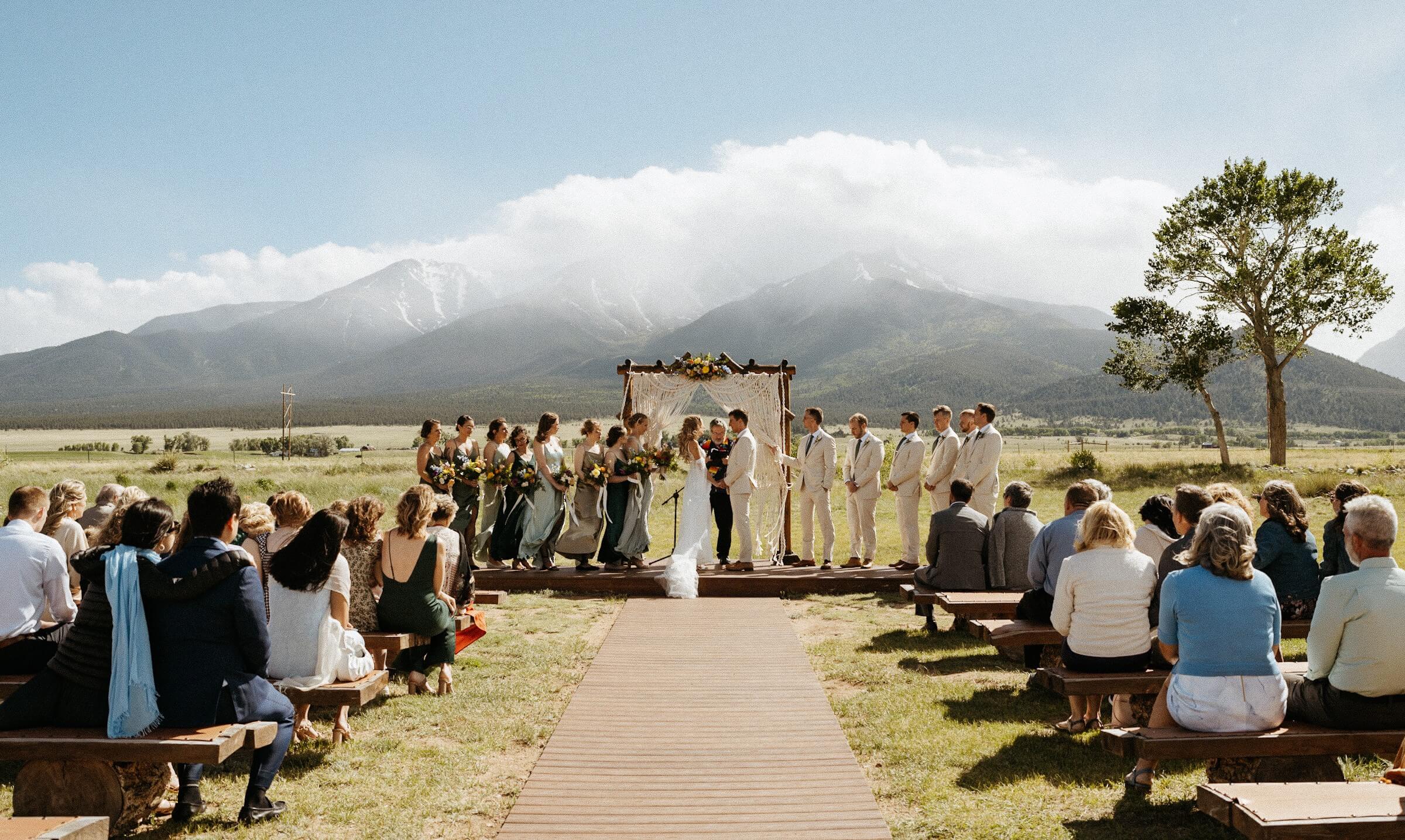 Bride and Groom share their ceremony with friends and family