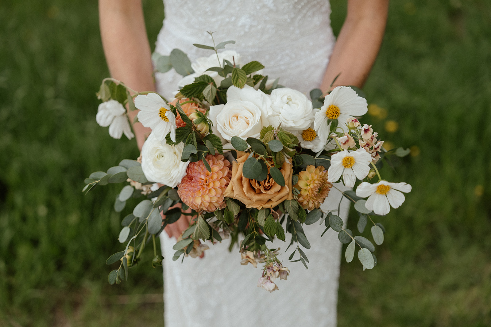 Bride holding her wedding bouquet