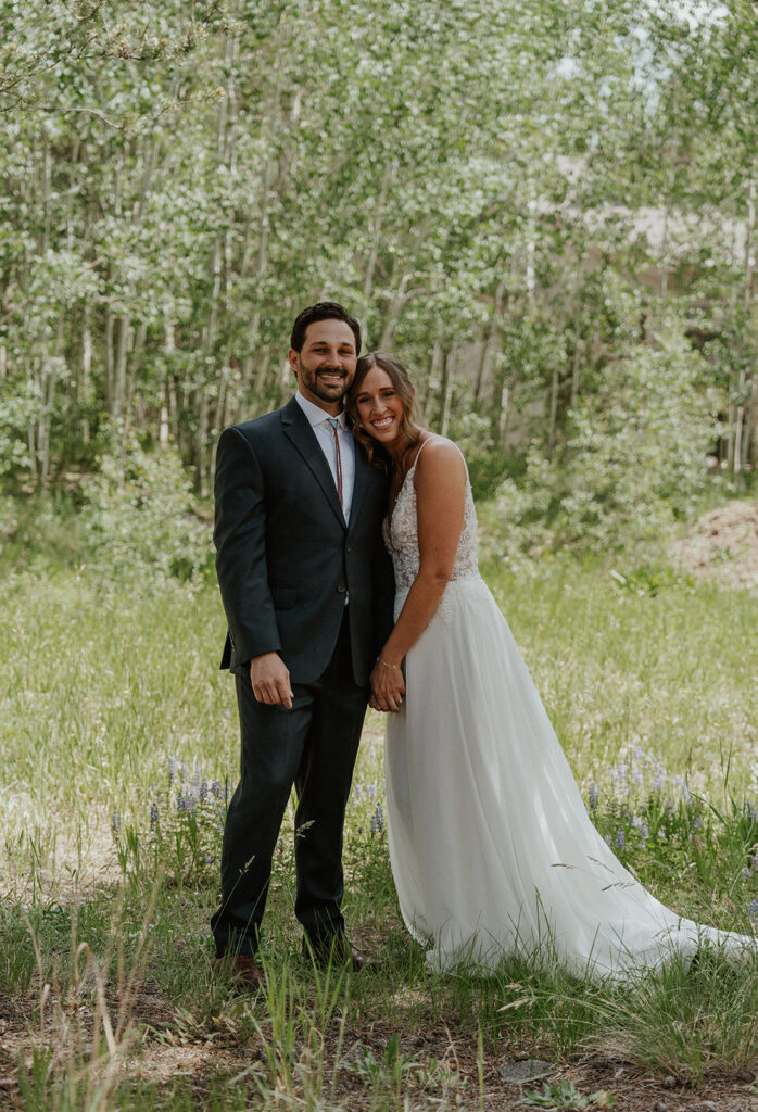 Bride and grooms outdoor portraits after their first look