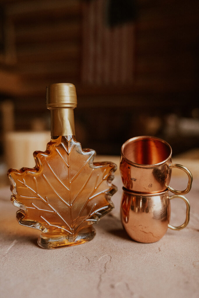 Maple syrup and glasses from Vermont