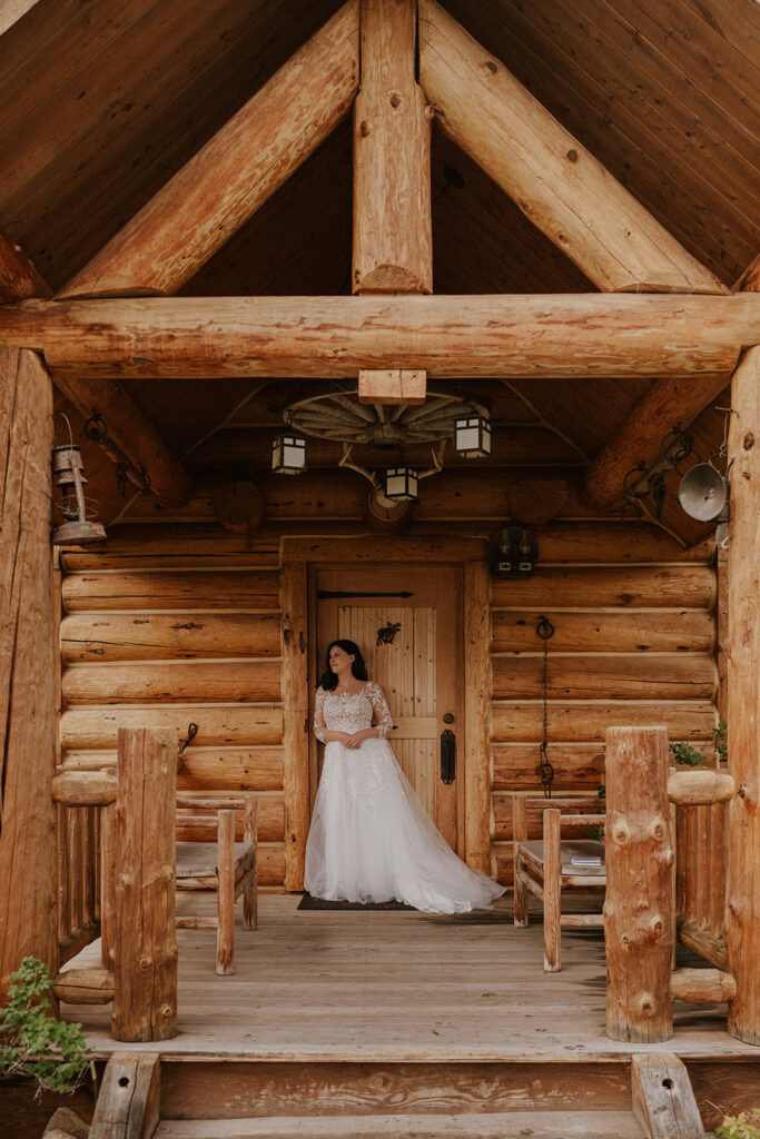 Bridal portraits at their Colorado cabin on Last Dollar Road in Telluride, Colorado