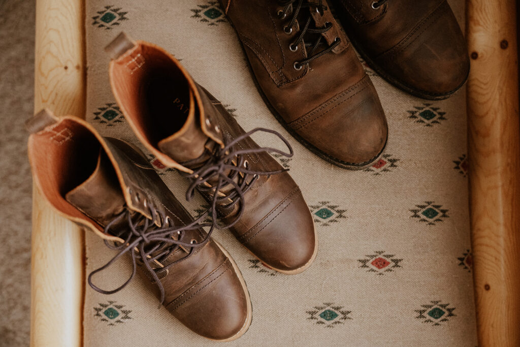 Bride and grooms boots