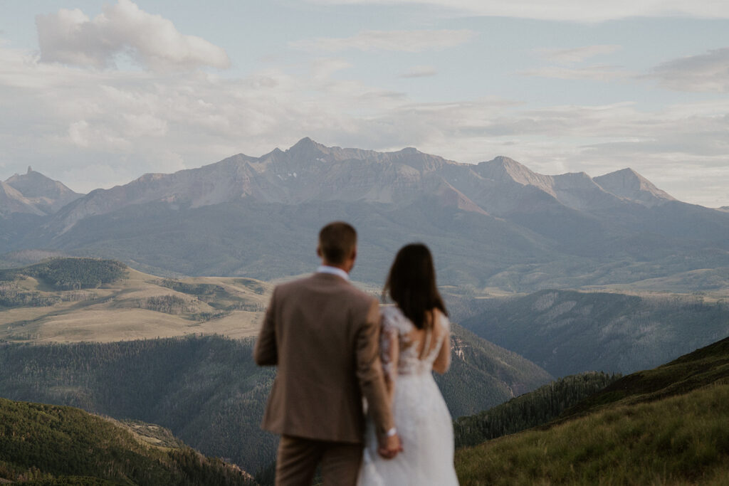 Bride and grooms mountain portraits from their Telluride, Colorado elopement