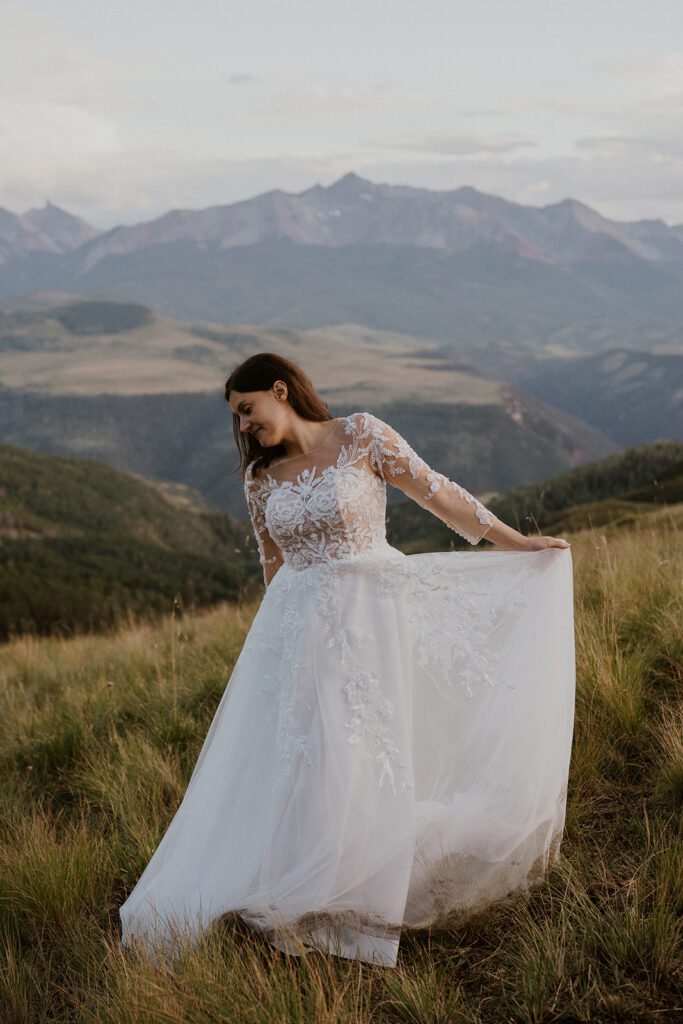 Mountain bridal portraits in Telluride, Colorado