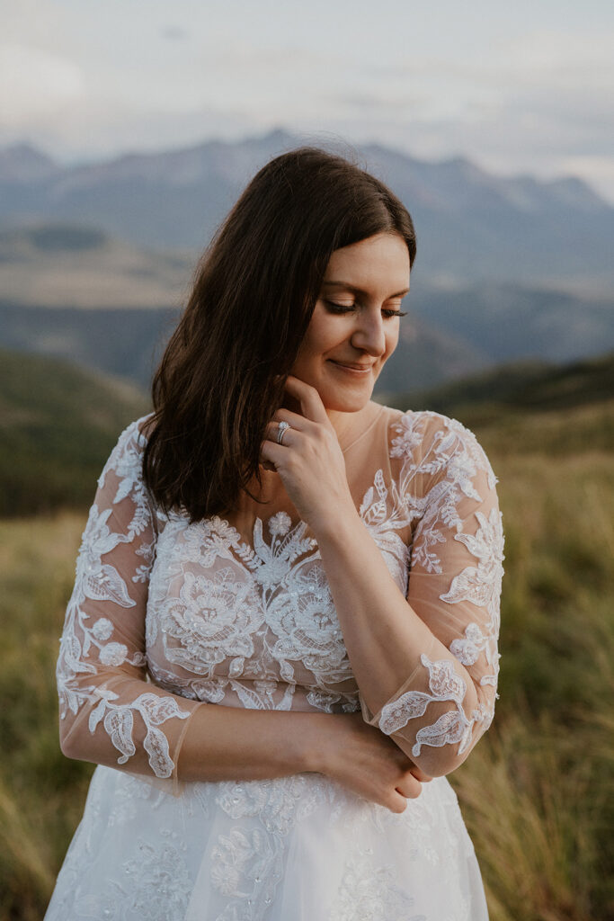 Mountain bridal portraits in Telluride, Colorado