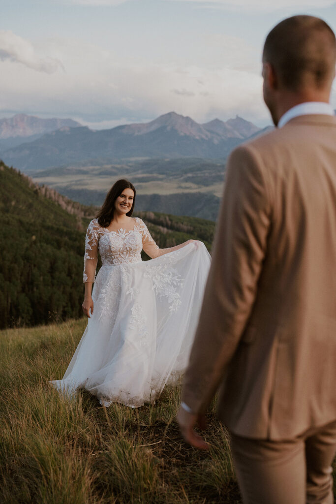 Bride and grooms Telluride, Colorado elopement portraits