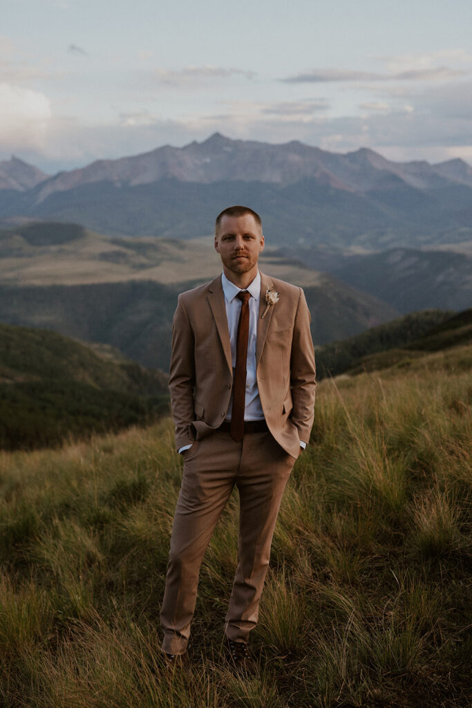 Mountain grooms portraits in Telluride, Colorado