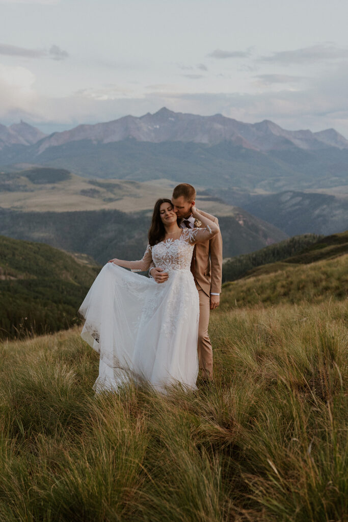 Bride and grooms Telluride Colorado elopement portraits