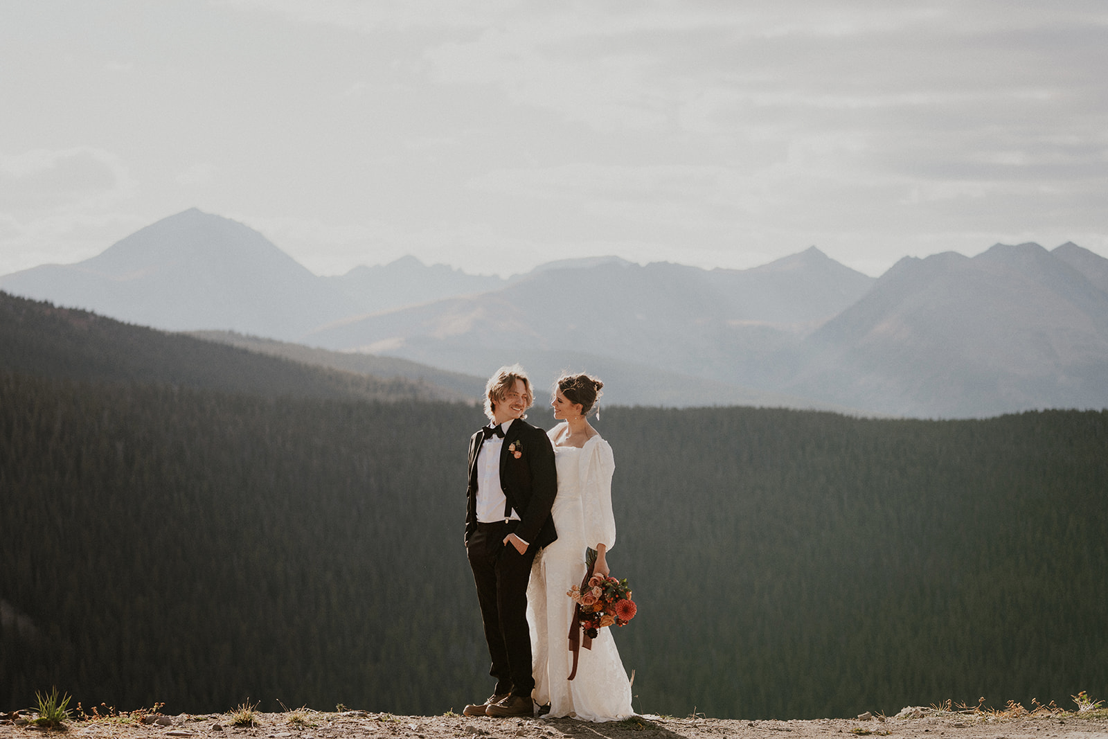 Bride and grooms mountain elopement photos in Breckenridge, Colorado