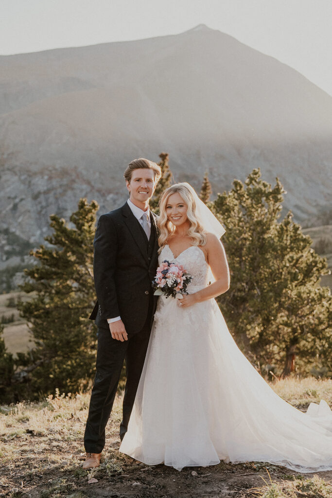 Bride and grooms intimate Breckenridge wedding photos at Hoosier Pass