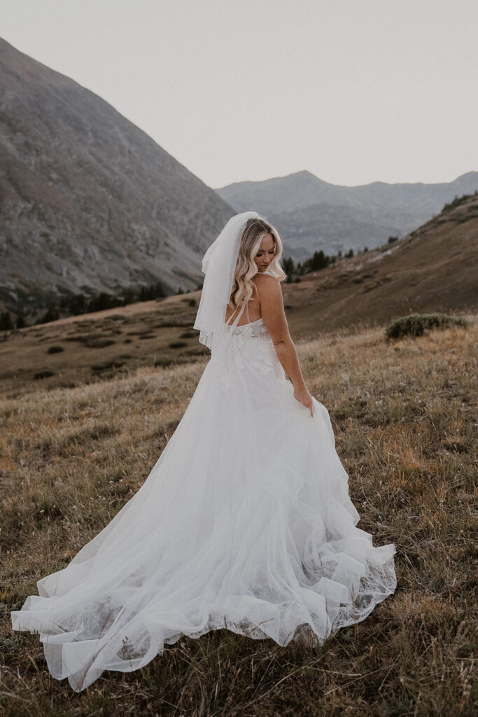 Brides mountain wedding portraits in Breckenridge Colorado